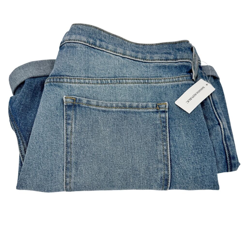 Banana Republic Jean Shorts Womens 33 (37x4 ACTUAL) High Rise Rolled Denim NEW